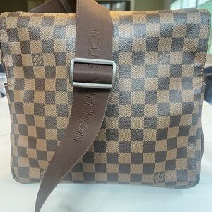 Unisex Louis Vuitton Naviglio Damier Ebene Cross Body Bag